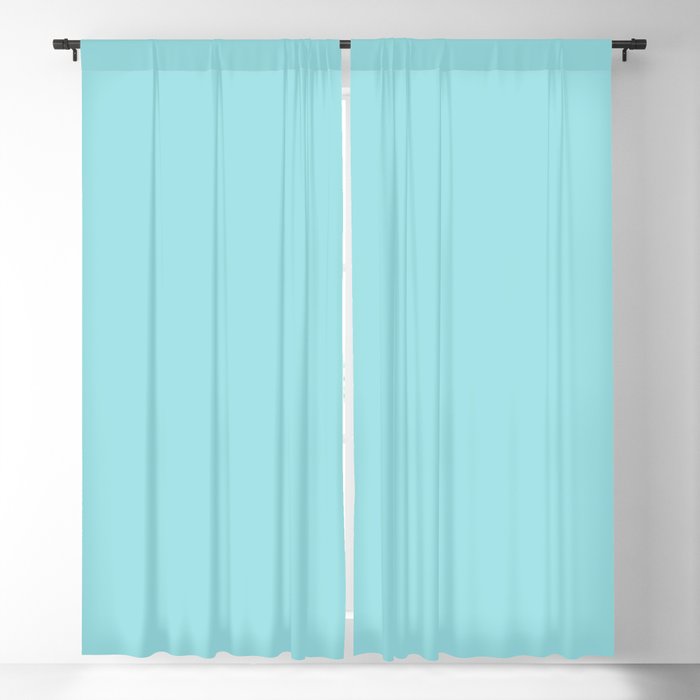 Simple Trendy Fashion Cyan Blue Solid Color Blackout Curtain