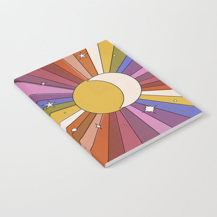 The Sun and the Moon - retro abstract Notebook