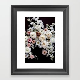 White Peonies in Bloom Framed Art Print