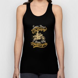 Funny Motorcycle Rider Therapy - Vintage Biker Unisex Tank Top