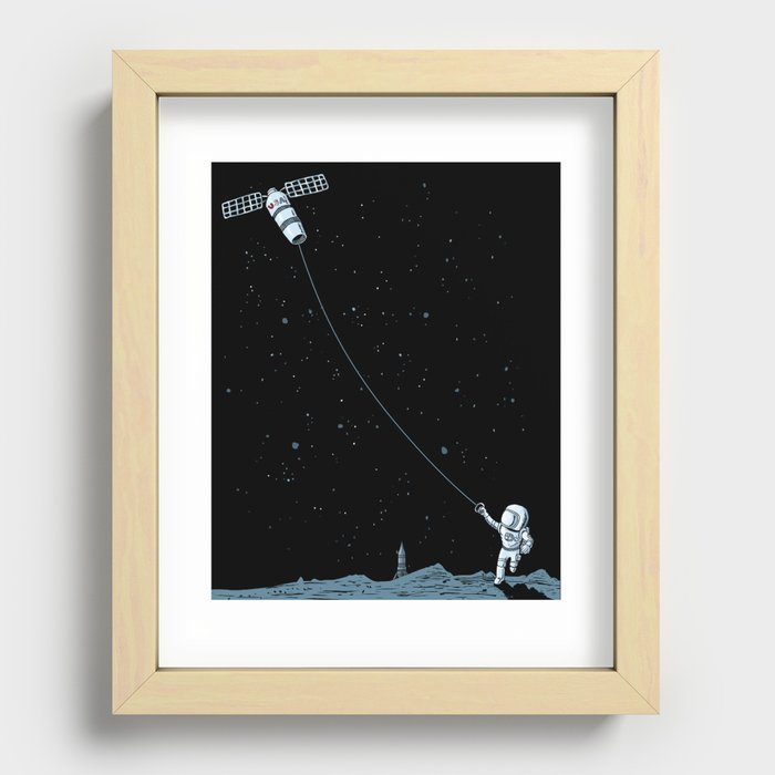 Satellite Kite Recessed Framed Print