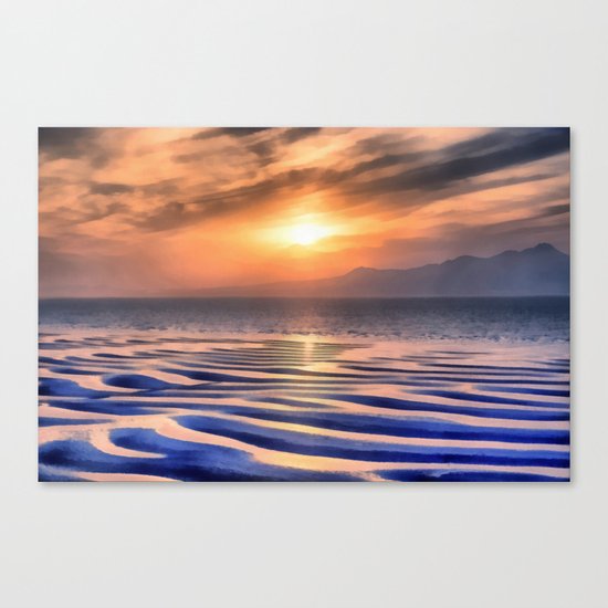 Sunset at high tide Canvas Print