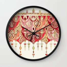 Royal Red Art Deco Double Drop Wall Clock | Theater, Art, Jewellry, Gold, Cream, Digital, Enamel, Red, Micklyn, Chinesenewyear 