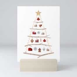 Modern Scandinavian Christmas Tree Mini Art Print