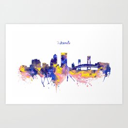 Jacksonville Skyline Silhouette Art Print