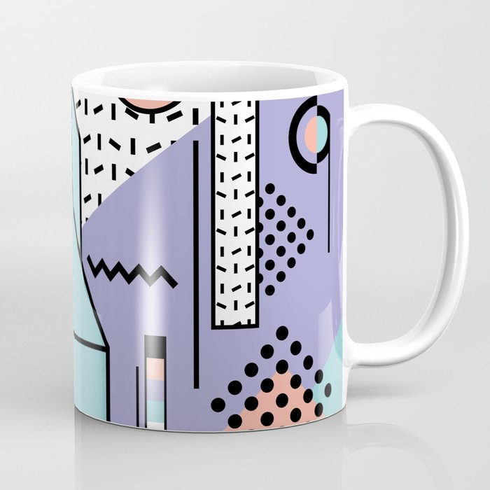 Memphis Pattern - 80s Retro - Pastel Colors Coffee Mug