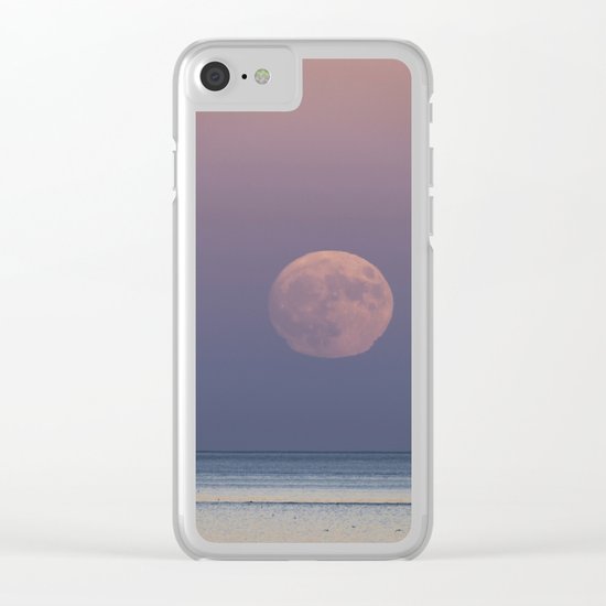 Sunset Moonrise Clear iPhone Case