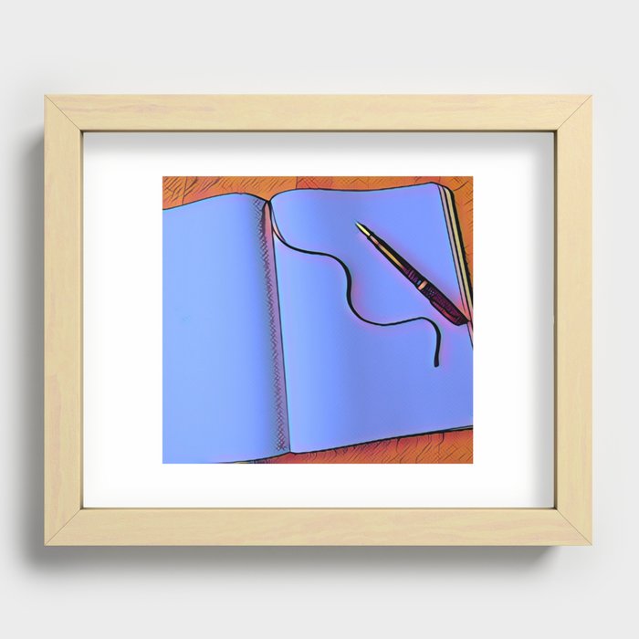 Blue Recessed Framed Print