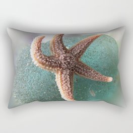 Starfish on Ocean Blue Sea Glass Rectangular Pillow