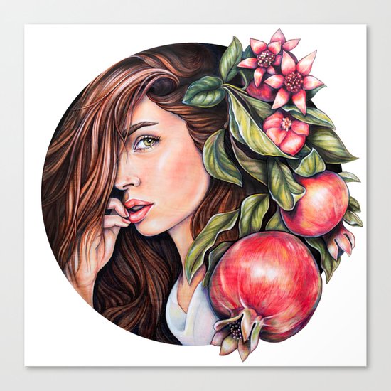 Pomegranate flowers Canvas Print