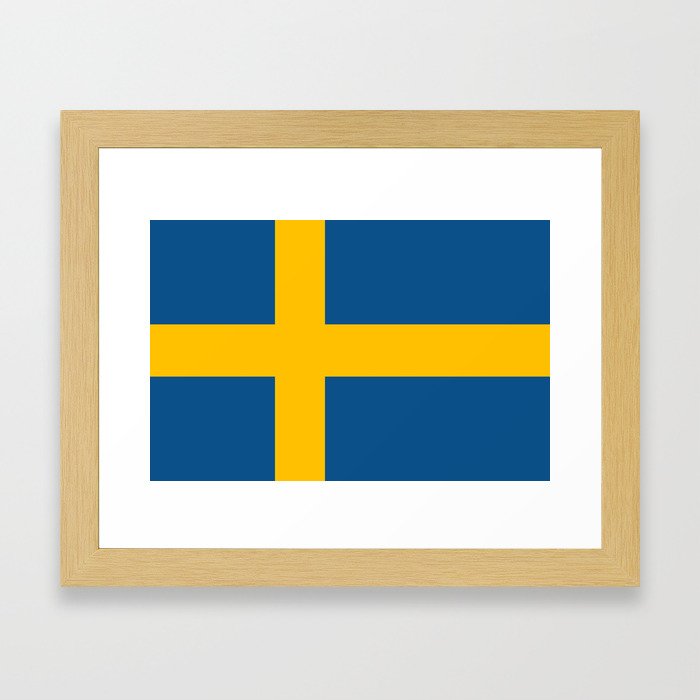 flag of sweden Framed Art Print