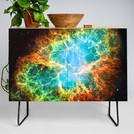 Crab Nebula Outer Space Photography Credenza