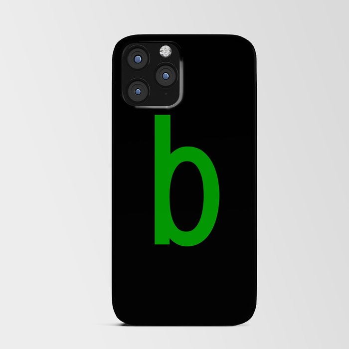 LETTER b (GREEN-BLACK) iPhone Card Case
