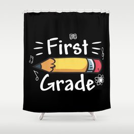 First Grade Pencil Shower Curtain