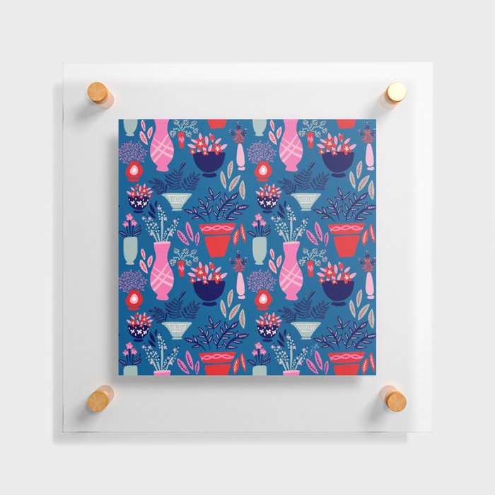 Plant Lady Paradise – Blue & Pink Floating Acrylic Print