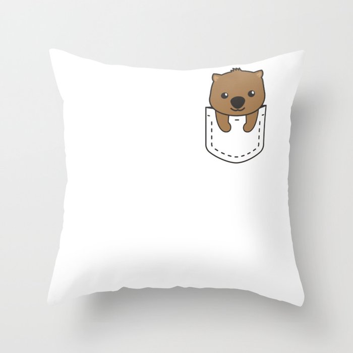 Wombat In Pocket Cute Wombat In Breast Pocket Throw Pillow