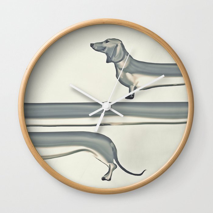 SAUSAGE DOG Wall Clock by Monika Strigel Society6