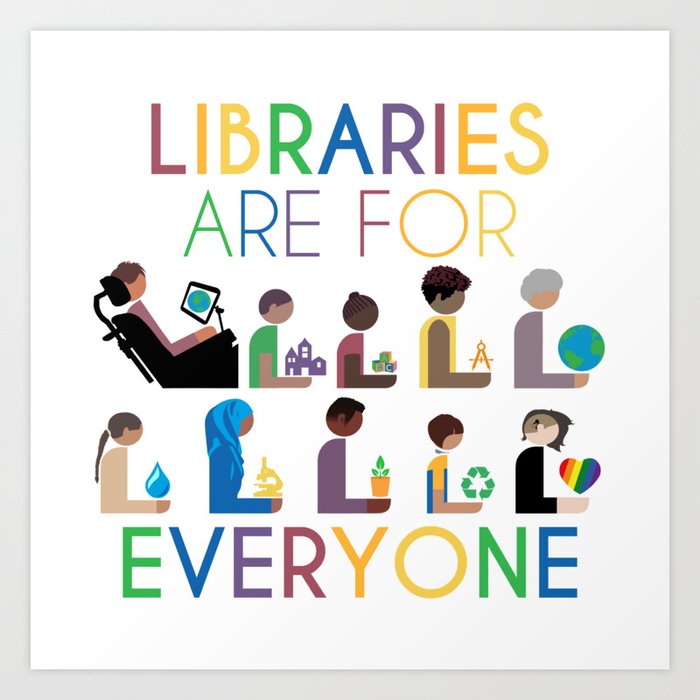 Rainbow Libraries Are For Everyone Art Print