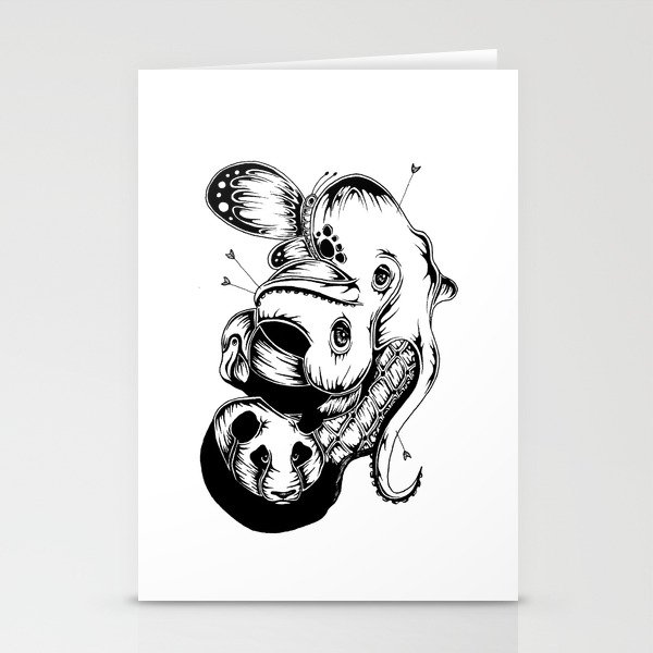 Octopus Bird Panda Stationery Cards