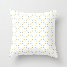 Line and polka dot 3- orange and blue Throw Pillow