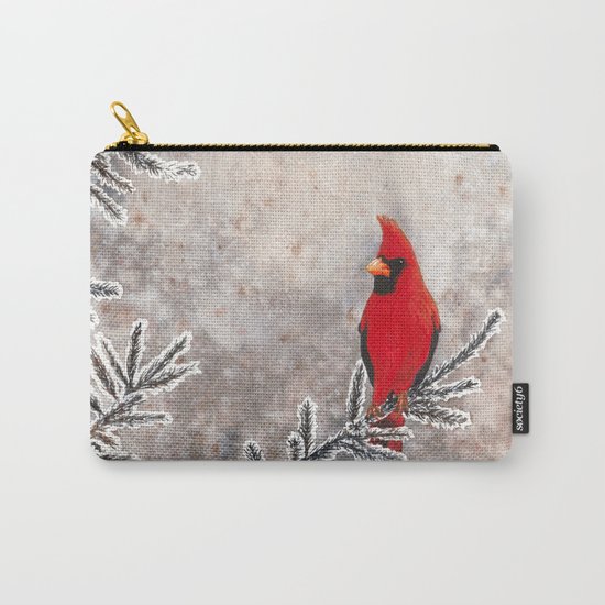 The Red Cardinal in winter Carry-All Pouch