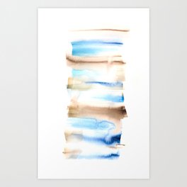 Minimalist Art Watercolor Painting Abstract Art Valourine Frozen Summer Series 18 Art Print