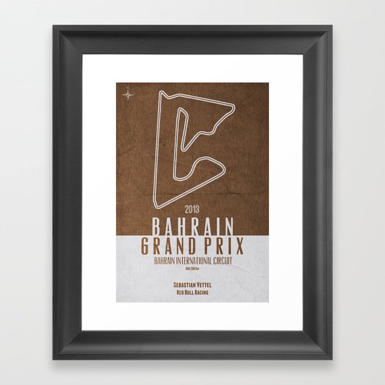 2013 Bahrain Grand Prix Framed Art Print