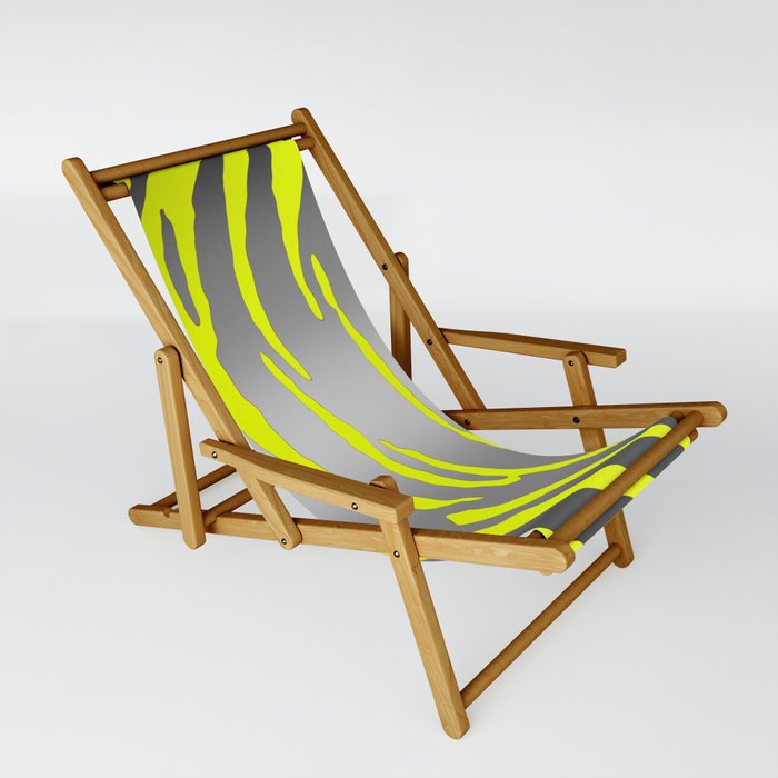 Silver Tiger Stripes Yellow Sling Chair