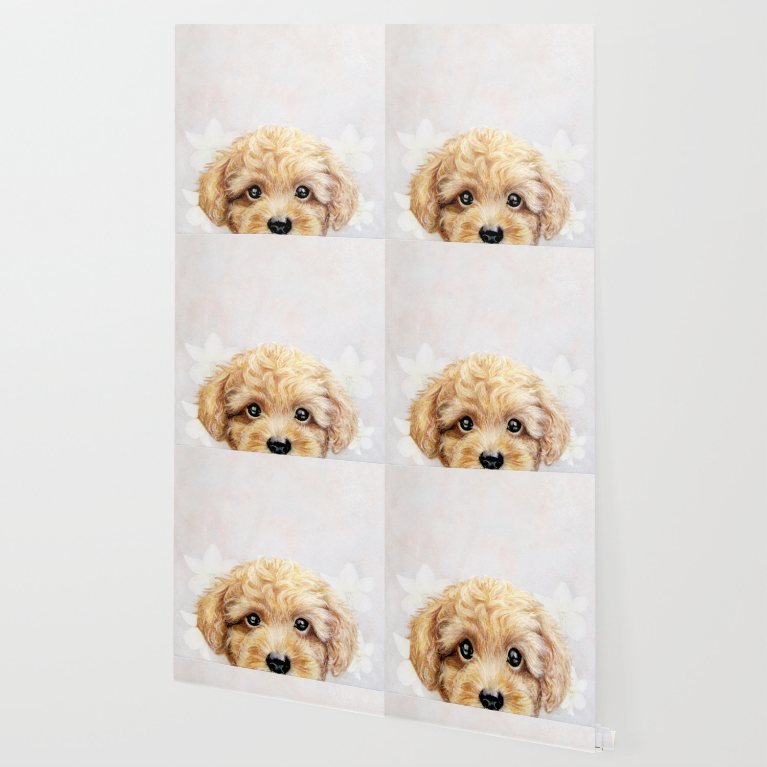 Toy Poodle Dog Illustration Original Painting Print Wallpaper By