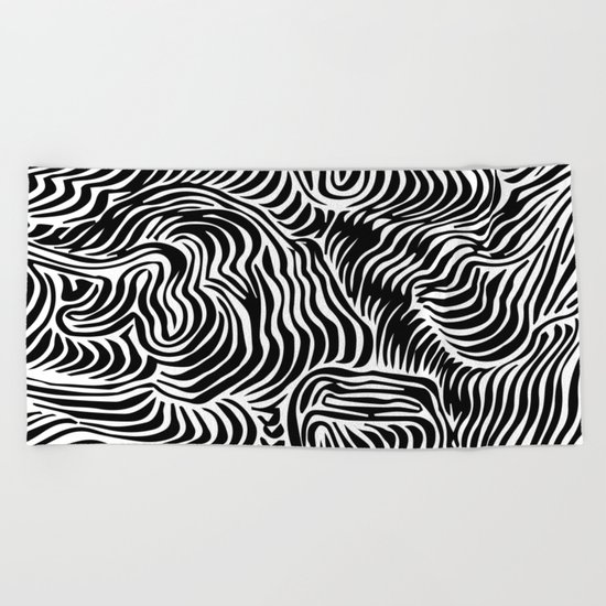 black flow Beach Towel