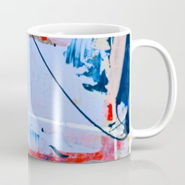 Days go by: a vibrant abstract contemporary piece in red, blue and pink by Alyssa Hamilton Art Mug