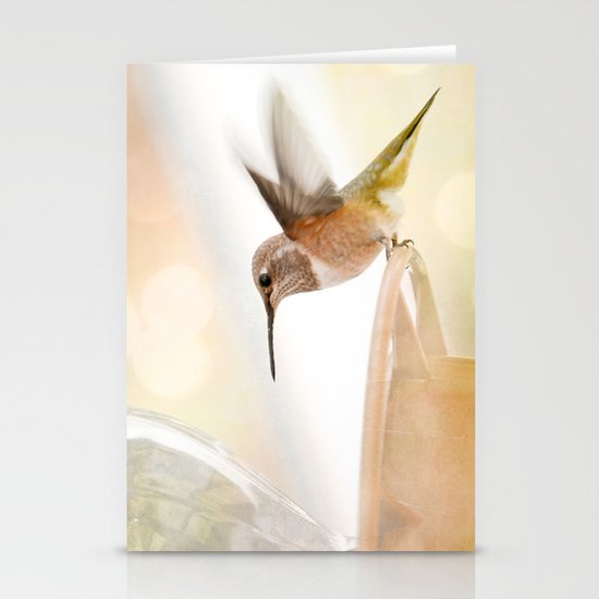 Hummingbird in flight Stationery Cards