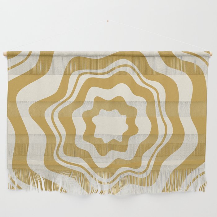 boho floral - cream and mustard Wall Hanging