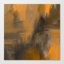 Accomplish 20 - Abstract Modern - Orange Gray Brown Tan Canvas Print
