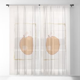 Round Shapes Print, Abstract-021 Sheer Curtain