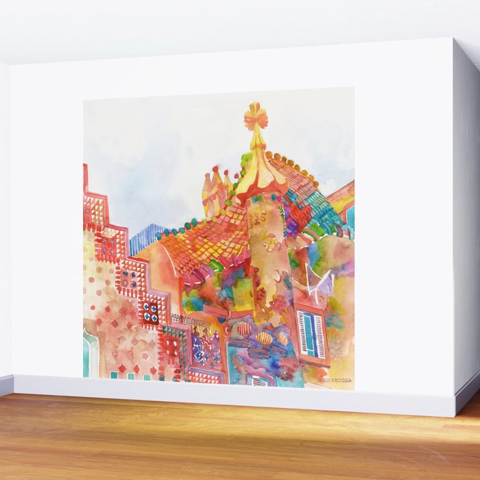 Barcelona Wall Mural By Takmaj Society6