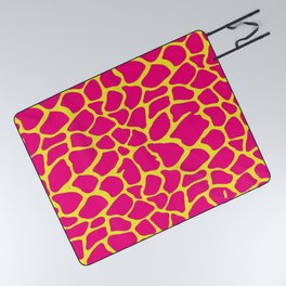 Pink and Yellow Colourful Abstract Giraffe Print Picnic Blanket