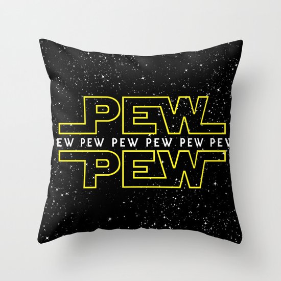 Pew Pew v2 Throw Pillow