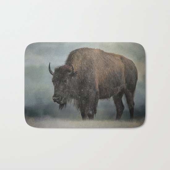 Stormy Day - Buffalo - Wildlife Bath Mat