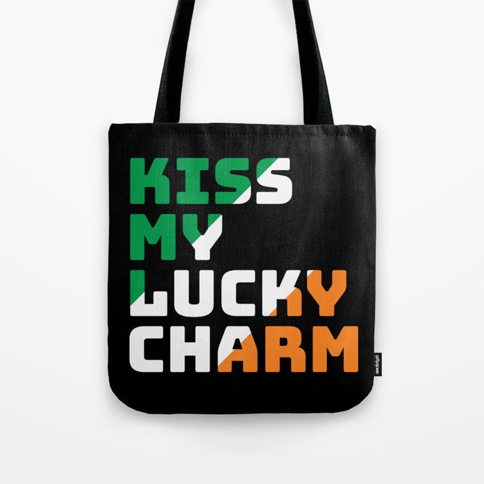 Kiss My Lucky Charm St Patrick's Day Tote Bag