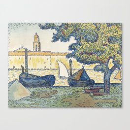 Saint–Tropez (The Port of St. Tropez) (1894) by Paul Signac Canvas Print