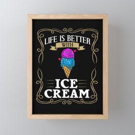 Ice Cream Roll Maker Truck Recipes Framed Mini Art Print