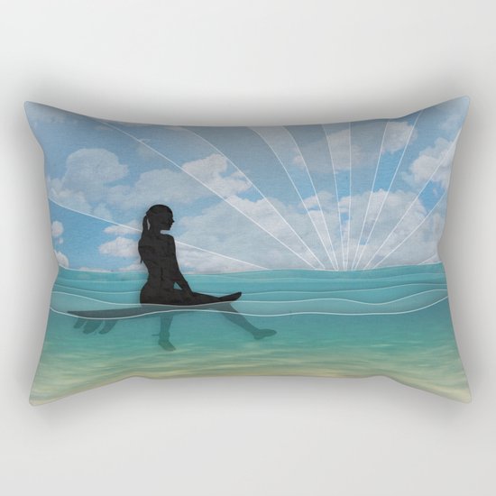 View from a Surfboard Rectangular Pillow