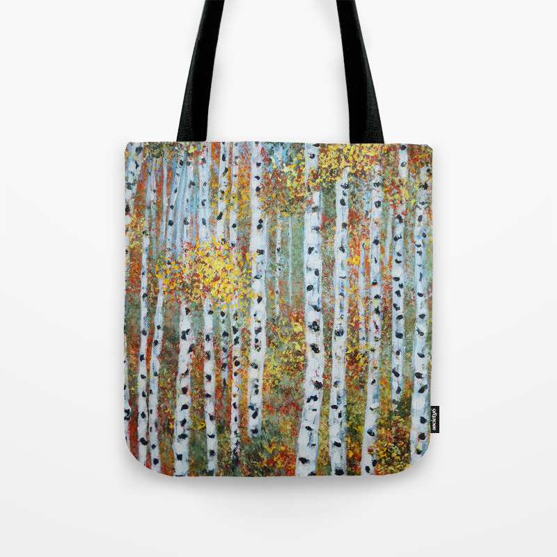 Last Hurrah Aspen Tree Painting Tote Bag By Artbykatsy Society6