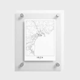 Ibiza White Map Floating Acrylic Print