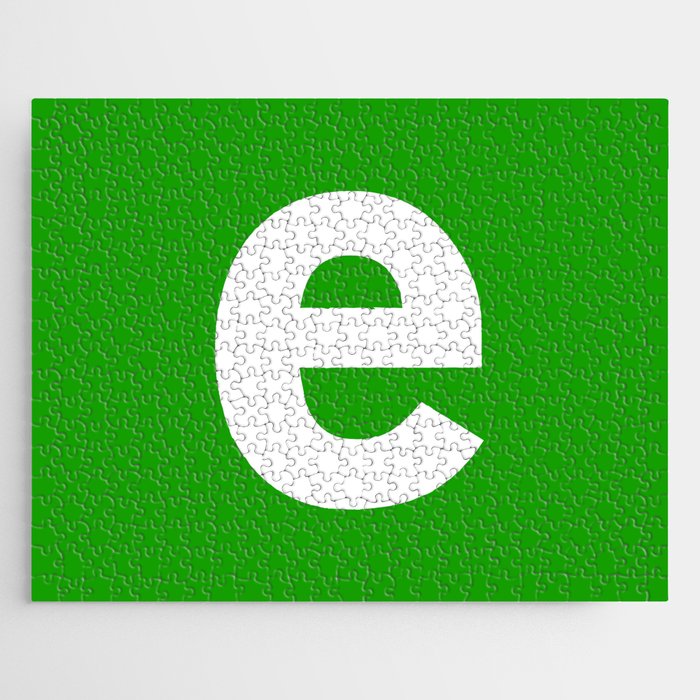 letter E (White & Green) Jigsaw Puzzle