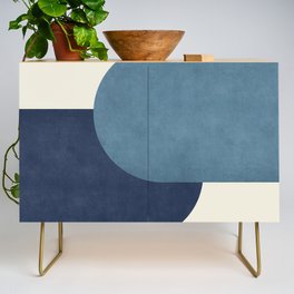 Halfmoon Colorblock - Blue Credenza | Midcenturymodern, Shape, Darkblue, Contemporary, Blueshade, Painting, Simple, Midcentury, Vintage, Landscapeformat 