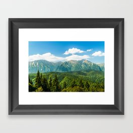 Carpathian Mountains Landscape, Summer Travel Landscape, Transylvania Mountains, Forests Of Romania Framed Art Print