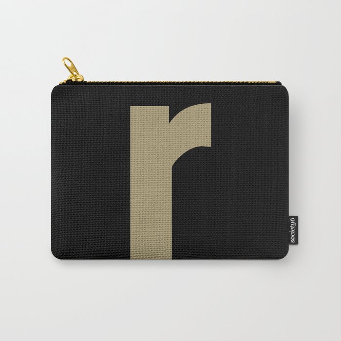 letter R (Sand & Black) Carry-All Pouch