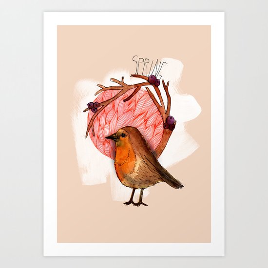 Spring birdy / Nr. 5 Art Print